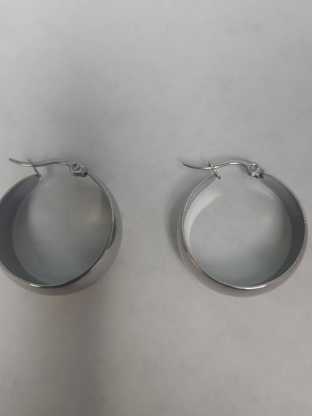 Silver-Tone Wide Hoop Earrings - Women Jewelry - Picture 4 of 4
